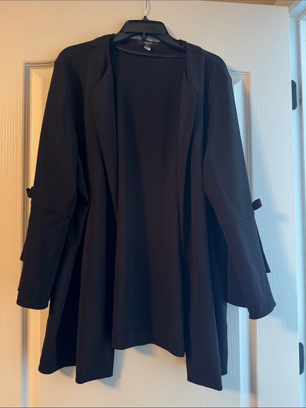 Alfani Black Open-Front Draped Blazer